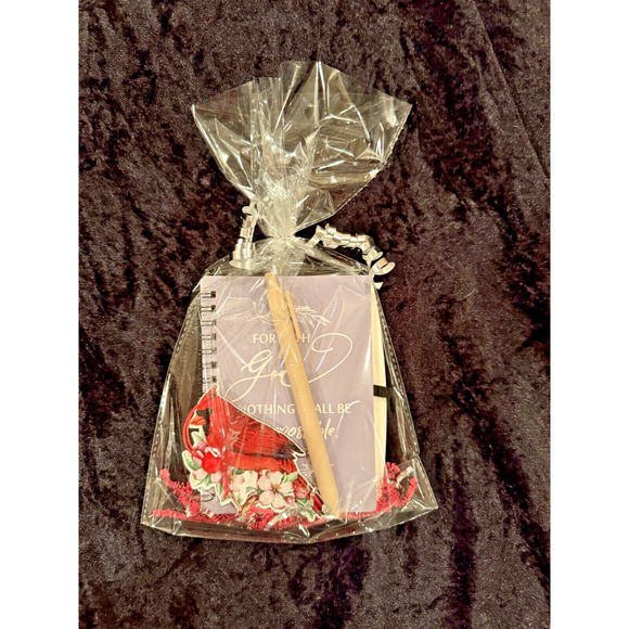 Spiral Notebook 4x6", Pen & Bonus Ornament, Gift Set, Gift-wrapped, Bible, Jesus - Picture 2 of 2